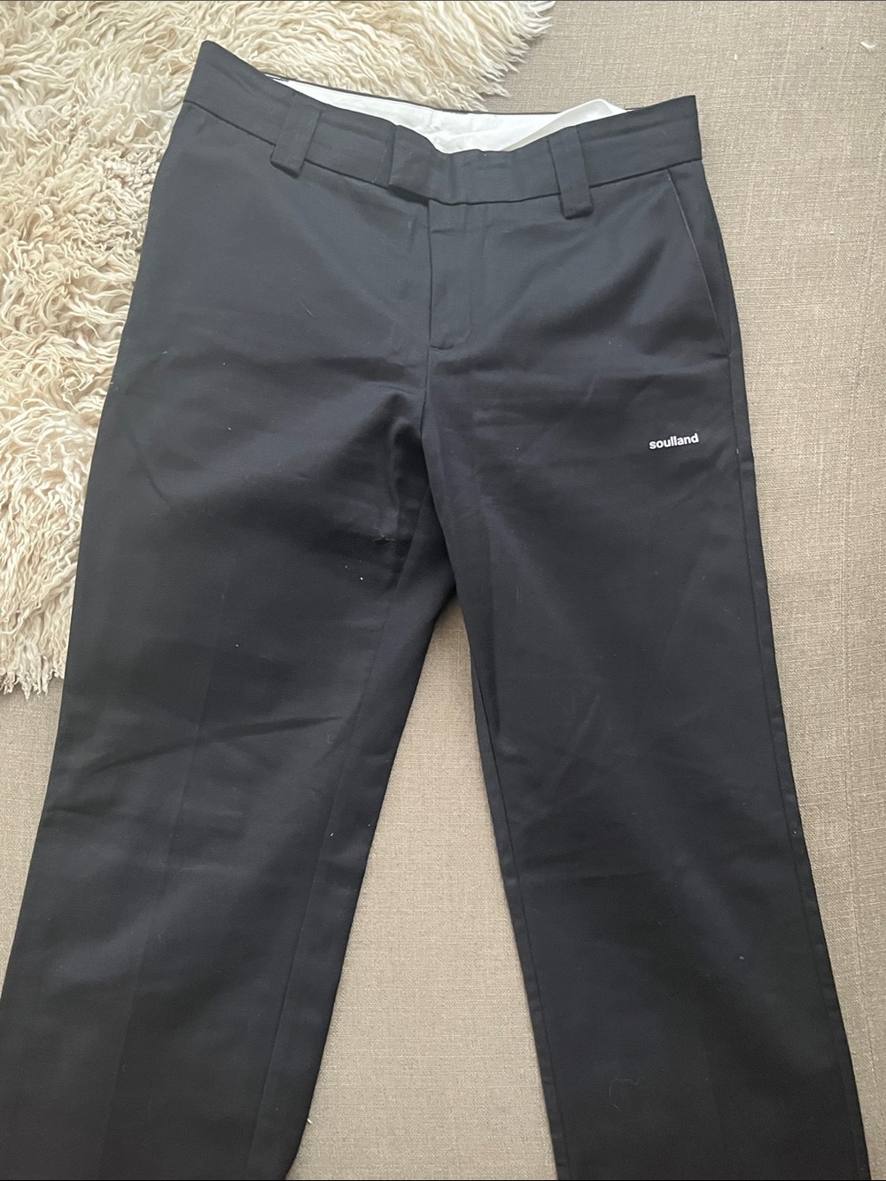 Soulland Black Men's Dress Pants with Subtle Logo